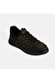 Men's Black Lace-Up Nubuck Leather Casual Shoes - 5