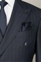 Exclusive striped double-breasted suit navy blue - 3