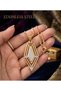 316L Steel Gold Color Zircon Stone Vintage Necklace - 6