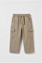 Wide Leg Gabardine Cargo Pants 3-6 Years Khaki - 2