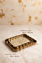 Elio Model Mirrored Antique 2-Piece Tray Set |   Decorative Presentation Tray with Gold Detail - 4