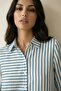 قميص MY FASHION من الساتان المخطط بأزرار - 4
