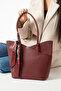 Tn-208 Women's Shoulder Bag Handbag Arm Bag Daily Use Bordo - 3