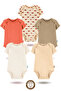 100% Organic Cotton Snap Fastener Short-Sleeved Baby Bodysuit 5-Pack - 2