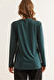 Women's Emerald Green V-Neck Wool Viscose Flowy Blouse Blz- 19002729 - 2