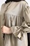 Ruched Sleeve Ruffled Shirt Y0093 - KHAKI - 5