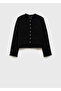 Stone-Embellished Buttoned Tweed Jacket - 3