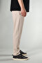 Men's Cream Relaxed Fit Stretch Fabric Sports Pants Drawstring Waist Straight Leg - 5