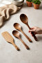 Handmade Antique Walnut Lux Waterproof 4-Piece Wooden Spoon, Spatula Spoon Set - 4