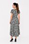 Women's Plus Size Patterned V-Neck Relaxed Fit Summer Cotton Viscose Dress - 4