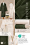 4 Piece Striped Bathrobe Set 100% Cotton Certified Family Towel Bathrobe Set Dowry Set Green - Cream - 6