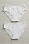 Luxury Jacquard 100% Cotton 2-Piece Women's White Bato Panties jak1