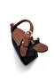 Small Size Women's Hand and Shoulder Bag Black, Tan Top Quality, XS - 4