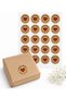 Made With Love Printed Kraft 4 Cm Round Sticker 24 Pieces No:13