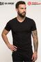 2552 Men's V-Neck Warm Anti-Sweat Short Sleeve Thermal Top Underwear - 2
