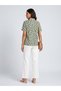 Women's Green Patterned Short Sleeve Shirt – Artline Fit |   Soft Textured |   Four Seasons |   Easy Combination - 2