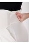 Maternity Wide Leg Adjustable Waist Fabric White Pants with Front Seam Detail - 4