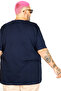 Mode XL Large Size Unisex Stretch Fabric T-Shirt Crew Neck 20149 Indigo - 5