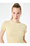 Bürümcük Fabric Slim Fit Short Sleeve Crew Neck Flounce Peplum Cut T-Shirt - 2