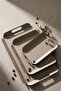 Metal Presentation Tray Set, Soft Colors, Modern Tea and Coffee Presentation Tray, 3 Piece Set (Brown-Brown-Brown) - 2