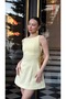 Women's Yellow Strappy Linen Dress - 2