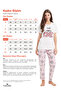 Women's Regular Fit Classic Cut Cotton Crew Neck Short Sleeve Printed White Pajama Set - 3