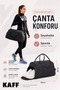 Black Crinkle Fabric Shoe Compartment 0818 Waterproof Sports and Travel Bag with Front Pocket and Shoulder Strap - 2