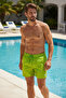 Men's Swim Shorts Patterned Quick-Drying Elastic Waist Lace-Up Summer Beach Shorts Yellow-6020 - 3