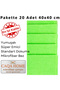 Pack of 20 Green 40X40 cm Microfiber Kitchen and General Cleaning Cloths, Micro Fiber Cloth - Glass, Car - 2