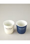 Phoebe New Bone China 2-Piece 2-Person Espresso Cup 90 ml Navy Blue - Cream - 2