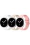 3-Pack Silicone Bands for Galaxy Watch 8/8 Classic – White/Beige/Pink