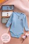 Baby 3-Piece Ribbed Cotton Long Sleeve Snap-On Bodysuit Set - Boxed Newborn Gift - 2