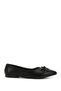 Women's Black Pointed Toe Bow Ballerinas