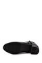 Women's Black Zippered Thick Heeled Genuine Leather Boots - 6