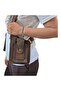 Women Men Genuine Crazy Leather Adjustable Strap Shoulder Pouch Handmade - 4