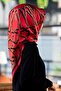 Pomegranate Flower Pattern - 100% Twill Turkish Motif 90X90 Hand Stitched Scarf - 3