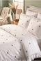 Aurelia 100% Cotton Ruffled, Bow Pattern Embroidered 6 Piece Premium Double Duvet Cover Set - 2