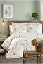 Aurelia 100% Cotton Ruffled, Bow Pattern Embroidered 6 Piece Premium Double Duvet Cover Set - 2