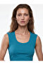 Cotton U-Neck Ribbed Sleeveless Blouse - 2