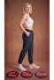 Women's Navy Blue Elastic Cuffed 3-Pocket Zippered Parachute Sweat-Wicking Trousers with Back Pockets