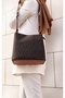 Original Women's Large Size Soft Leather 4-Compartment Shoulder and Crossbody Bag (Size 25X27Cm) - 3