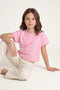 Bow Printed Girls' Crop T-Shirt - 2