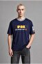 Boxy Fit Spain Printed Short Sleeve Navy Blue T-Shirt I0288Ax26Sm - 4