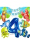 Ocean Animals 4 Year Old Birthday Balloon Set with Large Size Balloons Sea Creatures Balloon Set - 2