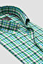 Luca Twill Cotton Comfort Fit Green Button down Collar Men's Plaid Shirt - 5