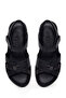 Women's Black Strappy Leather Comfort Sandals 26Sfd322018 - 4