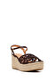 Women's Brown Ankle Buckle Braided Wedge Heeled Espadrille Sandals 26Sfe450629 - 8
