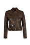 Newage Women's Brown Slim-Fit Biker Leather Jacket 26Sgd5983Vd - 3