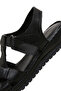 Women's Black Strappy Leather Comfort Sandals 26Sfd340318 - 7