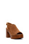 Women's Tan Ankle Boots Buckled Platform High Block Heel Lu Suede Leather Sandals 26Sfd181910 - 8